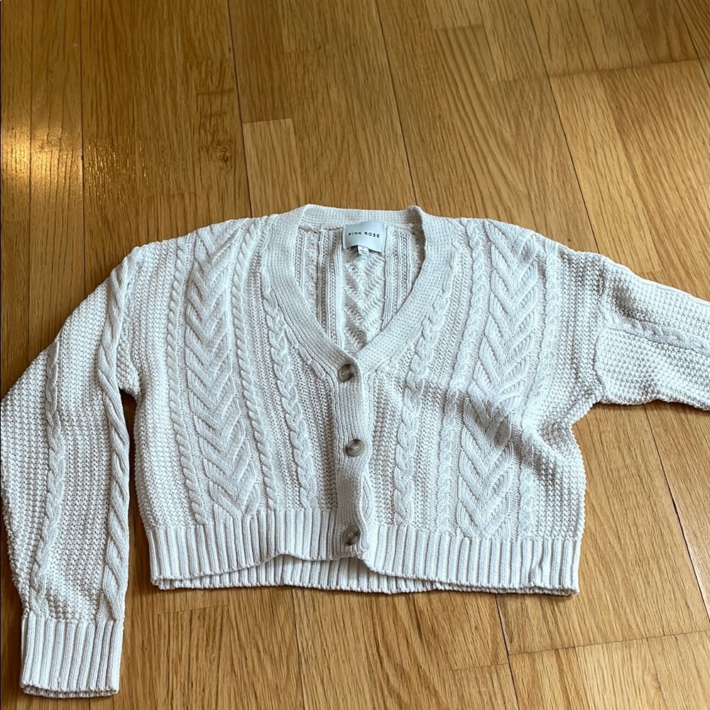 Cable Knit Cardigan Sweater